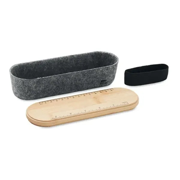 Recycled Felt Bamboo Pencil Case