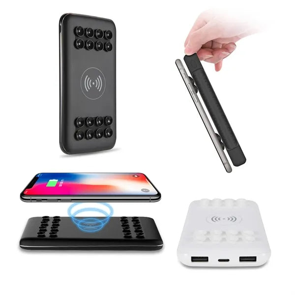 Wireless Charger Power Bank with Suction Cup