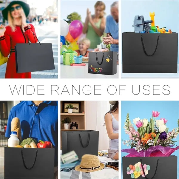 Elegant paper gift bags with handle large for birthday party