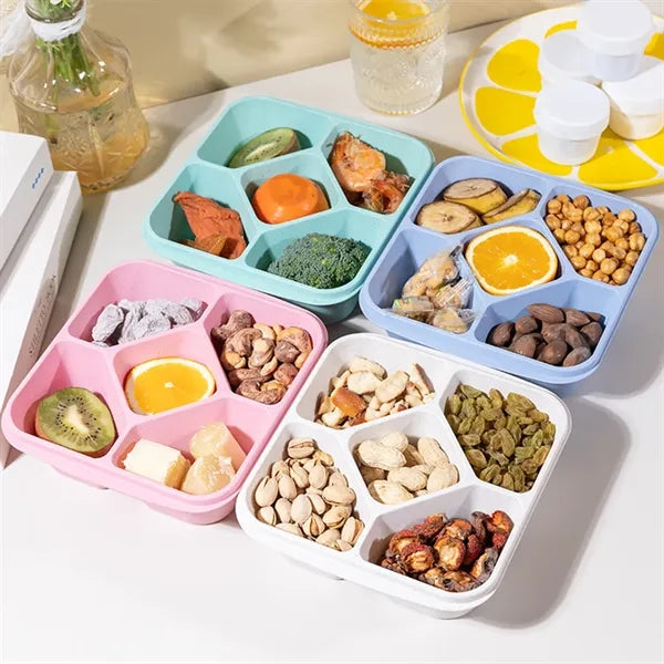 Wheat Straw BPA-Free 5 Compartments Bento Snack Boxes