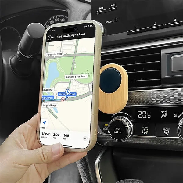 Bamboo Wood Magnetic Car Phone Holder