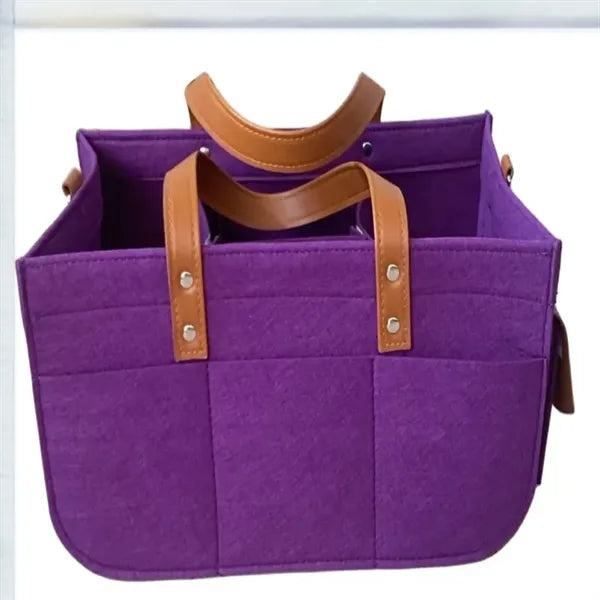 Multiple Compartments Felt Baby Diaper Caddy Organizer