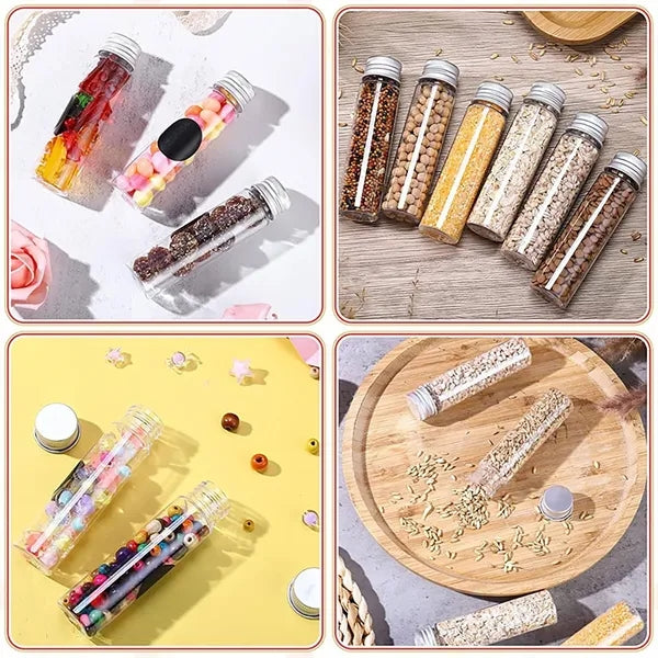 2oz Transparent Plastic Test Tube w/ Screw Cap
