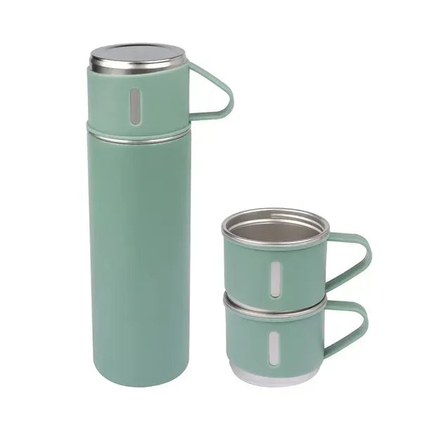 17Oz Vacuum Insulated Thermo Water Bottle with 3 Mug Lids