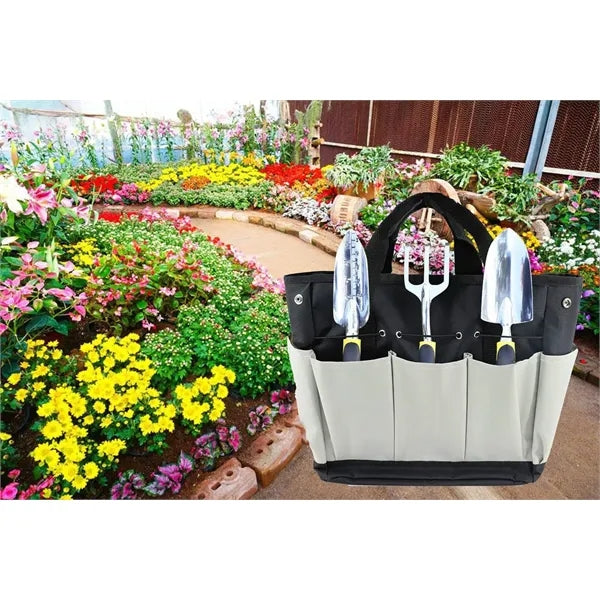 Canvas Garden Tool Tote Bag With 8 Pockets