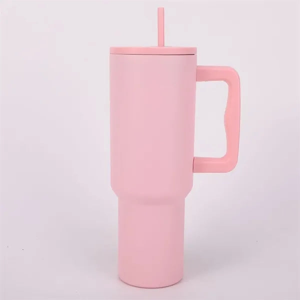 40 oz Portable Handle 304 Stainless Steel Straw Tumbler