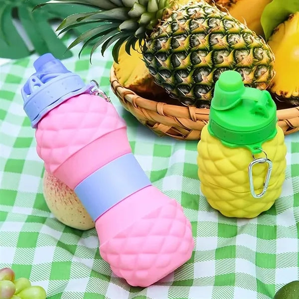 23.7 oz. Pineapple Collapsible Water Bottle with Carabiner