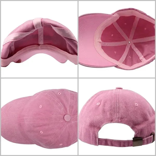 Vintage Washed Baseball Cap W/ Adjustable Size&Ponytail Slot