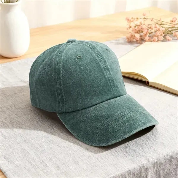 Cotton Unstructured Pigment Dye Dad Cap W/ Ponytail Slot