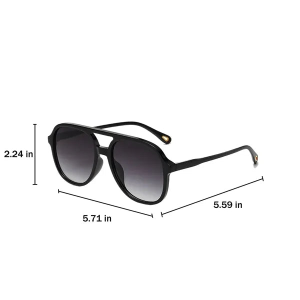 UV400 Protective Retro Square Aviator Sunglasses Soft Frame