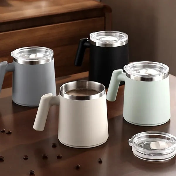 17oz. Stainless Steel Coffee Mug with Lid and Handle