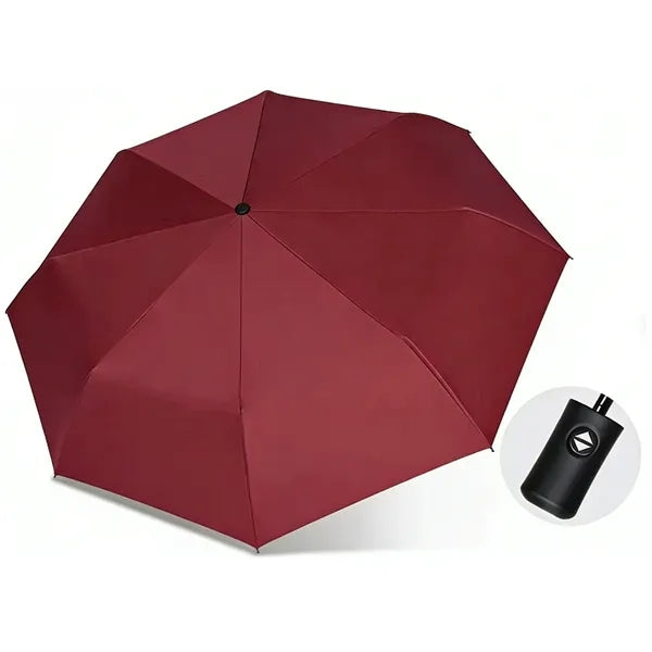 Black Vinyl Umbrella Waterproof Folding Windproof Rain Gear