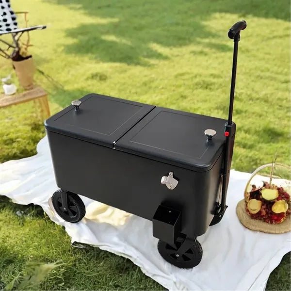 75L Outdoor Rolling Cooler w/ Extendable Handle
