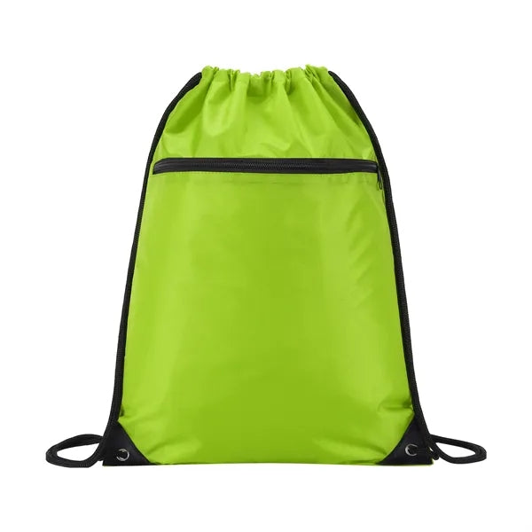 420D RPET Zipper Drawstring Backpack