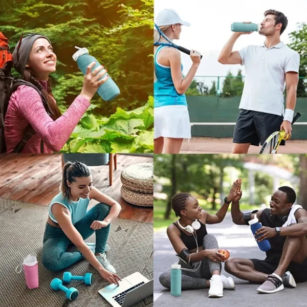 20 Oz. Collapsible Silicone Water Bottle