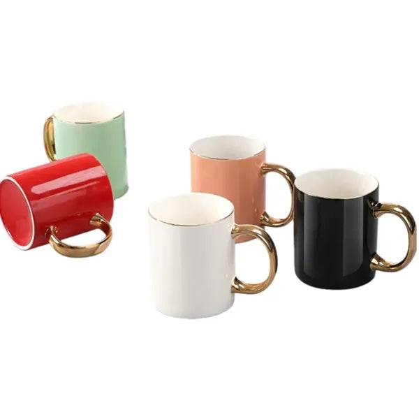 10.8 Oz. Ceramic Mug w/Gold Plated Handle