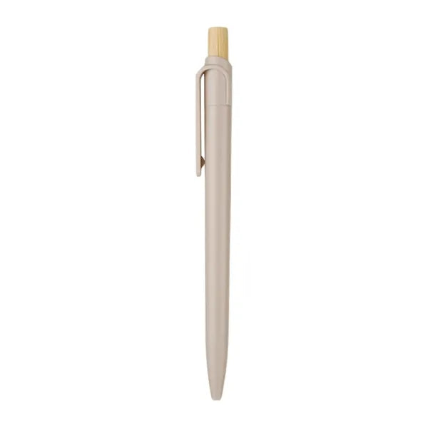 Eco Retractable Ballpoint Pen W/ Bamboo Wood Cap