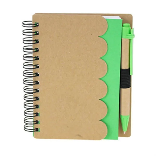 Wave Pattern Eco Spiral Notebook w/ Pen