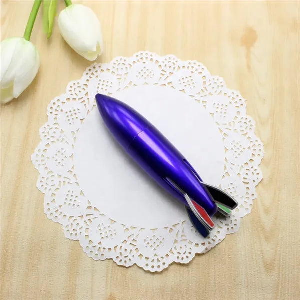 4 In 1 Multicolor Pen Mini Rocket Shape Pens