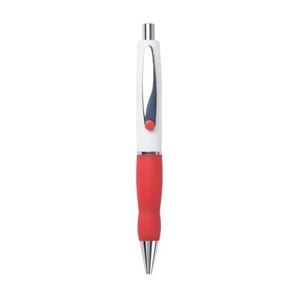 Retractable Plastic Silicone Grip Ballpoint Pen