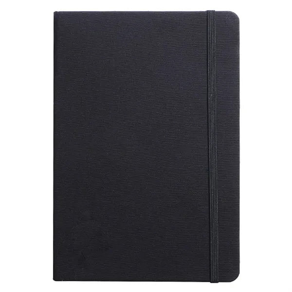 A5 Fabric Cover Business Notebook w/ Strap