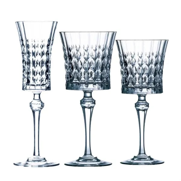 French Style Clear Stem Glass Champagne Wine Cocktail Cup