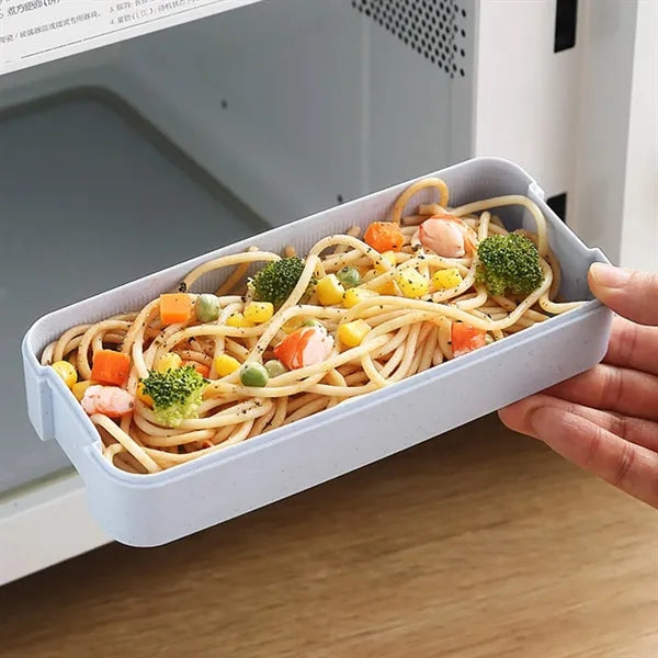 3 Tiers Wheat Straw Lunch Box w/Utensils