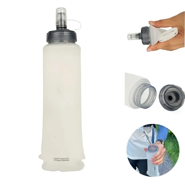 17 oz Collapsible Sports Flexible Water Bottle