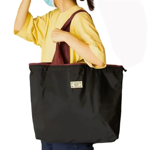 Large Drawstring Waterproof Foldable Shopping Bag