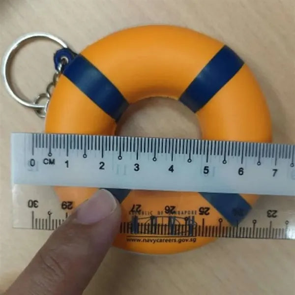 PU Foam Lifebuoy Shaped Stress Reliever Toy Keychain