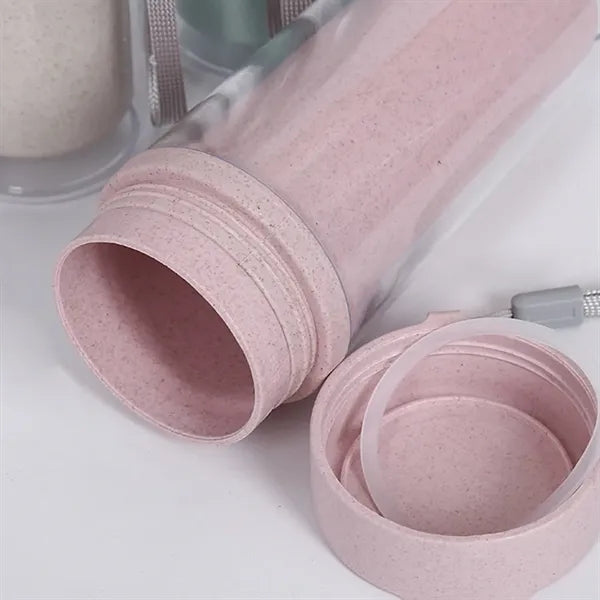 14oz Double Layer Wheat Straw Water Bottle