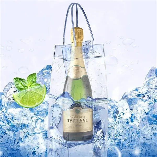 Portable Leakproof Clear PVC Wine Chiller Ice Bag