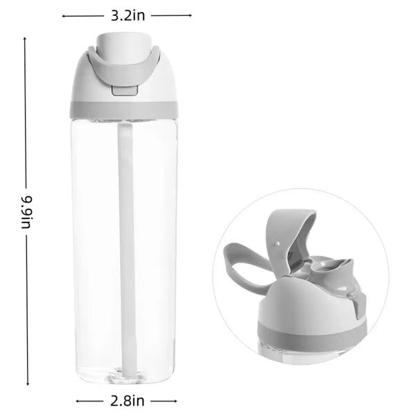 Oz Tritan Straw Water Bottle with Auto Spout Lid