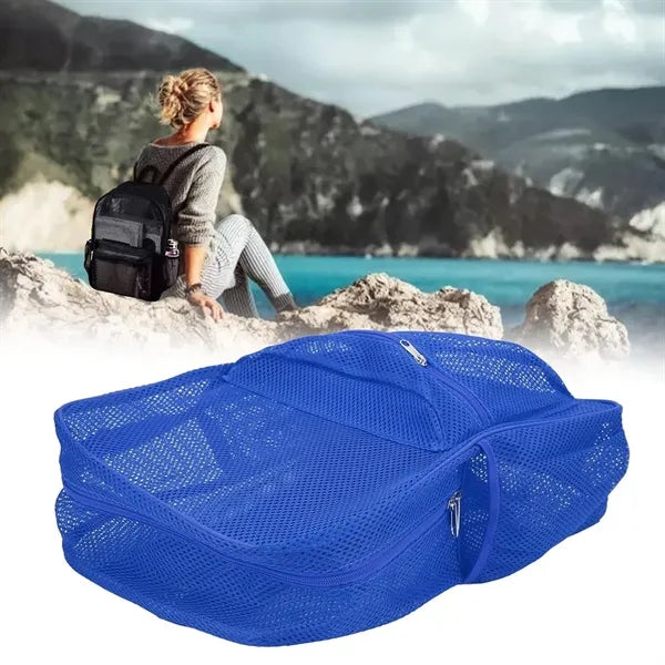 Security Friendly See-Through Mesh School Backpack