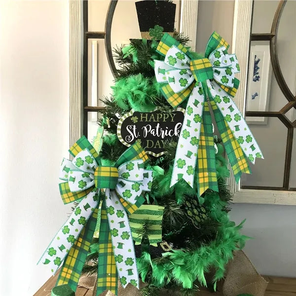 St. Patrick's Day Clover Bow Decoration