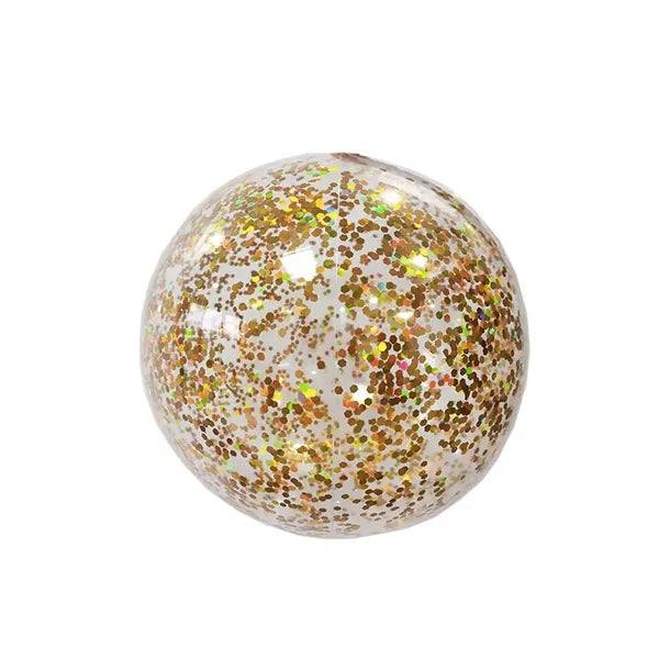 16/24in PVC Inflatable Beach Ball - Transparent Glitter Toy