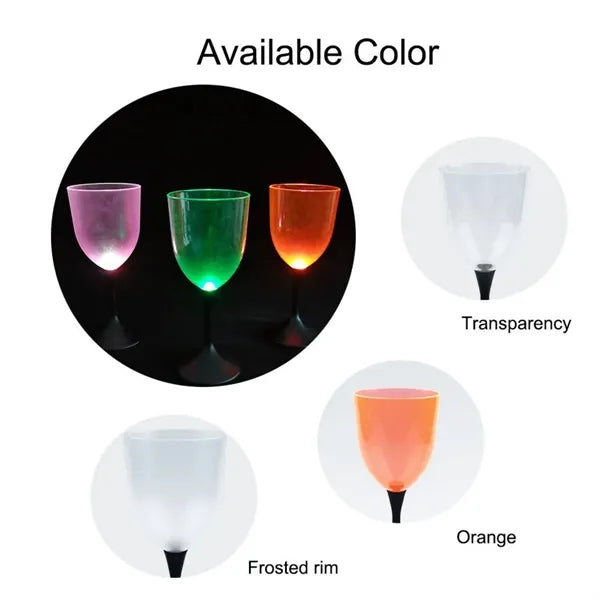 10oz Frosted LED Light UP Plastic Wine Glass
