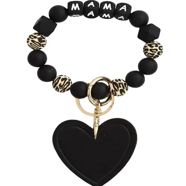 Silicone Beaded Bracelet Keychain