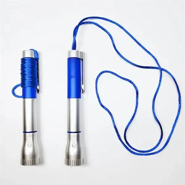Multifunction LED Flashlight Pen with Clip and Lanyard