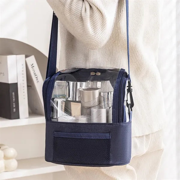 Clear Window Crossbody Cosmetic Utility Tote
