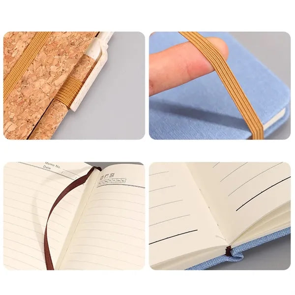 A5 Creative pu Cork Splicing Notebook with Pen Loop