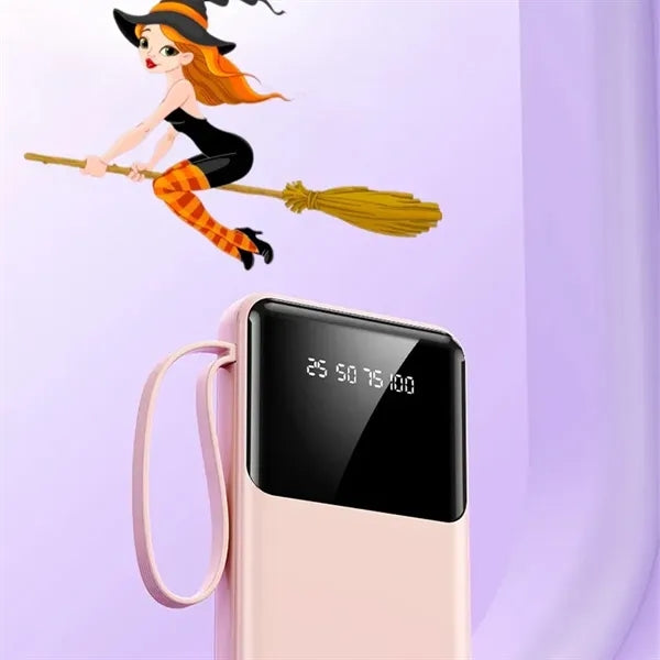 20000mAh Portable Power Bank with 4 Cables & Flashlights