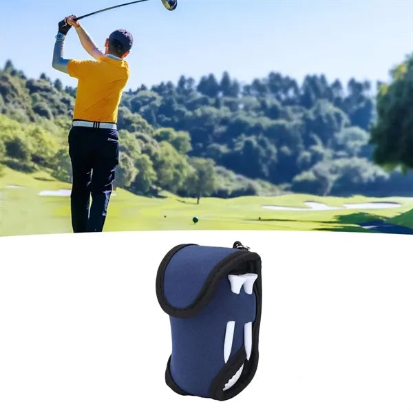Neoprene Golf Ball and Accessories Pouch With Carabiner Clip
