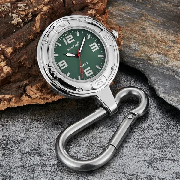 Luminous Outdoor Carabiner Clip Watch Keychain with Compass