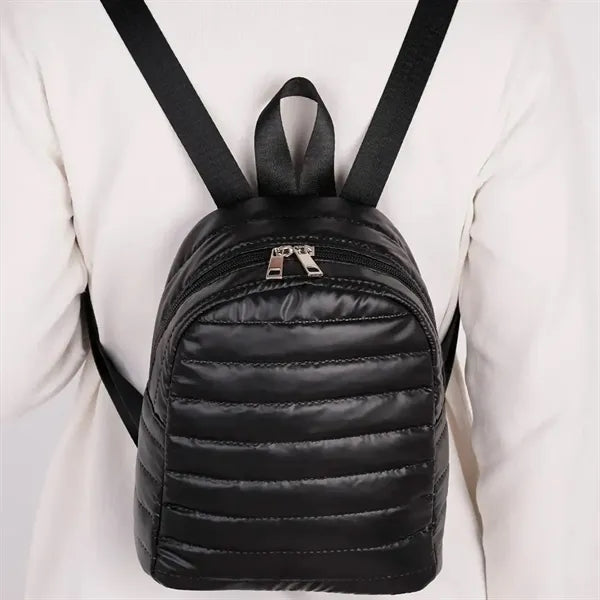 Quilted Puffer Backpack Down Style Daypack