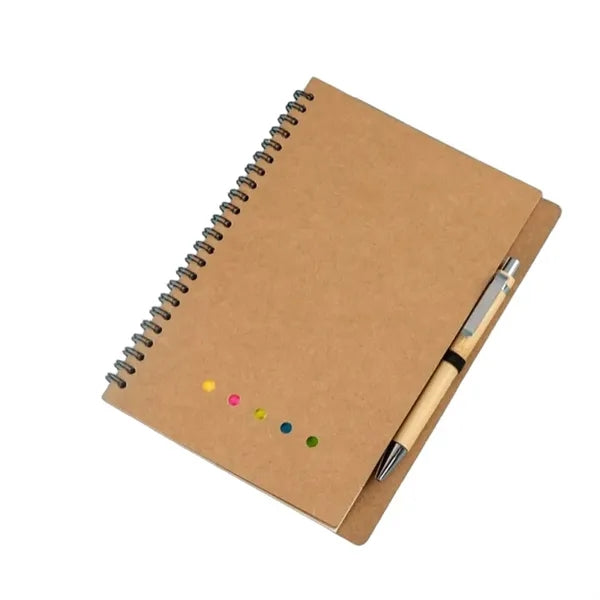 Notepad with Pen in Holder and Sticky Notes
