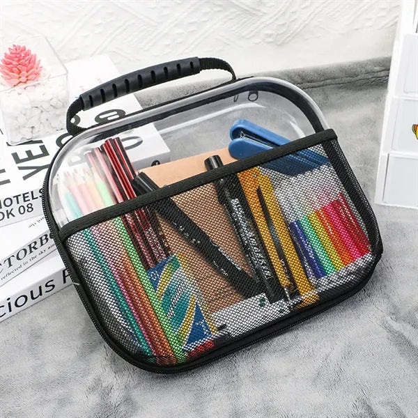 Clear Zippered Transparent Travel Cosmetic Toiletry Bag