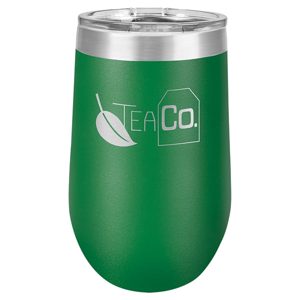 16 oz Polar Camel Stemless Wine Glass w/Lid Stainless Steel