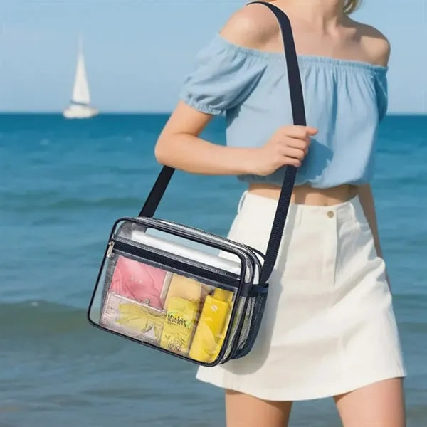 Stadium Approved Clear PVC Crossbody Messenger Bag