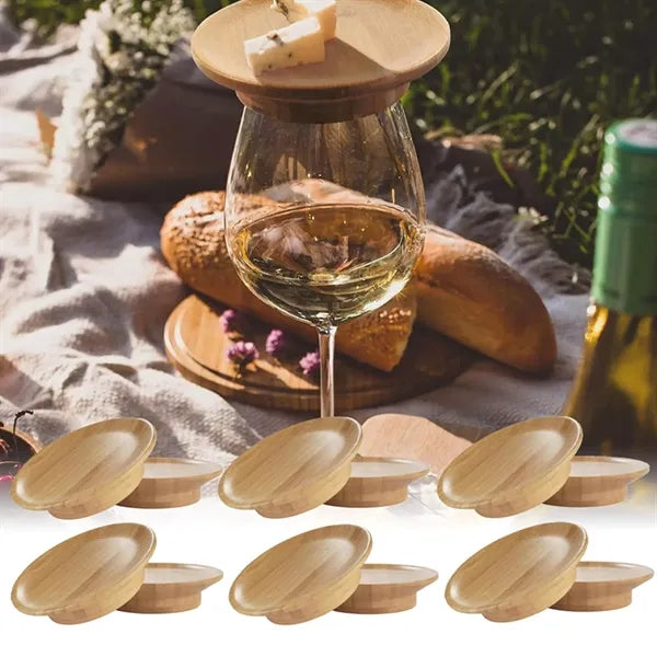 Natural Bamboo Wine Glass Lid